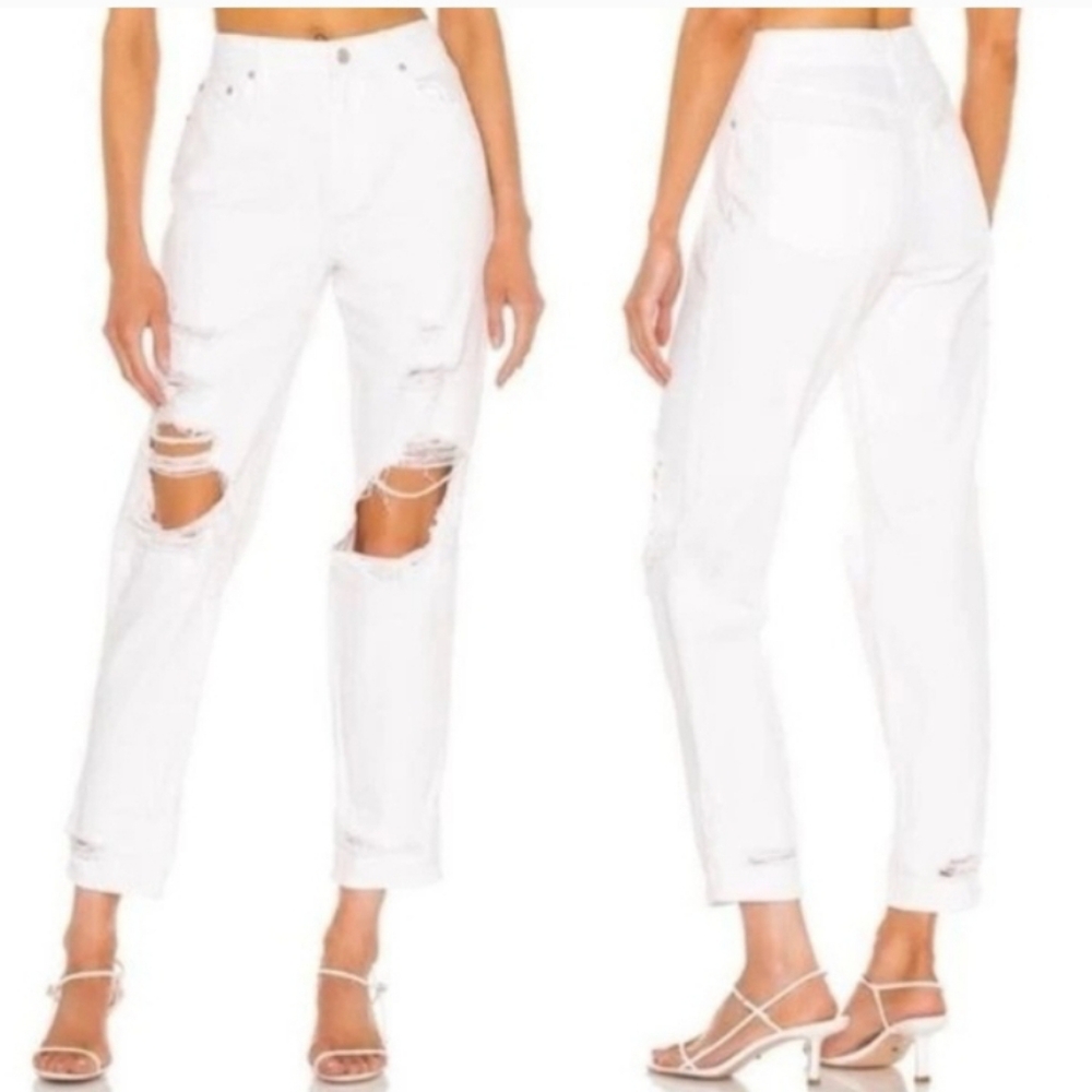 Pistola White Straight Leg Distressed Jeans Sz 8 NWT
